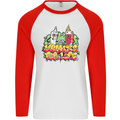 Spliff & Lighter Homies Funny Weed Cannabis Mens L/S Baseball T-Shirt White/Red