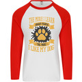 The More I Like My Dog Funny Mens L/S Baseball T-Shirt White/Red