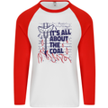 Its All About the Coal Funny BBQ Grill Mens L/S Baseball T-Shirt White/Red