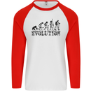 Fireman Evolution Mens L/S Baseball T-Shirt White/Red