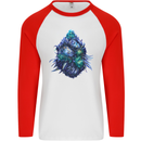 Cannabis Bud Drugs Marijuana Weed Mens L/S Baseball T-Shirt White/Red