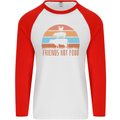 Vegetarian Animals Friends Not Food Vegan 2 Mens L/S Baseball T-Shirt White/Red