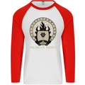 Vikings Valhalla Awaits Valknut Symbol Odin Mens L/S Baseball T-Shirt White/Red