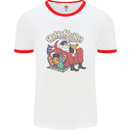 Christmas Stoned Santa Funny Weed Bong Mens Ringer T-Shirt White/Red