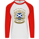 All Men Are Born Equal Scotland Scottish Mens L/S Baseball T-Shirt White/Red