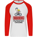 May Start Talking About Cycling Cyclist Mens L/S Baseball T-Shirt White/Red