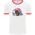 A Dachshund in Bed Dog Mens Ringer T-Shirt White/Red