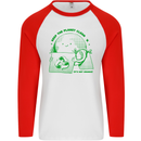 Climate Change Keep the Planet Clean Mens L/S Baseball T-Shirt White/Red
