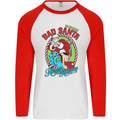 Christmas Bad Santa Funny Xmas Mens L/S Baseball T-Shirt White/Red