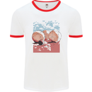 Petanque Balls Boules Bowls Mens Ringer T-Shirt White/Red