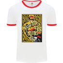 Burn Baby Burn Lady Biker Motorcycle Motorbike Mens Ringer T-Shirt White/Red