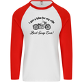 Wife Funny Motorbike Biker Motorcycle Mens L/S Baseball T-Shirt White/Red