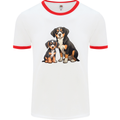 Entlebucher With Puppy Dog Mens Ringer T-Shirt White/Red