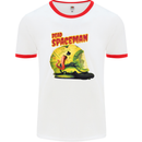 Dead Spaceman Astronaut Helmet Alien Mens Ringer T-Shirt White/Red
