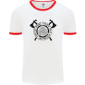 Honor Vikings War Adrenaline Fighting Mens Ringer T-Shirt White/Red