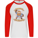 Save an Anvil Bang a Blacksmith Mens L/S Baseball T-Shirt White/Red