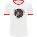 Norway Bodybuilding Flag Gym Training Spartan Mens Ringer T-Shirt White/Red