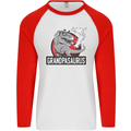 Grandpa Grandpasaurus Grandparent's Day Mens L/S Baseball T-Shirt White/Red