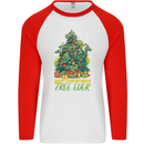 Best Christmas Tree Ever T-Rex Xmas Dinosaur Mens L/S Baseball T-Shirt White/Red