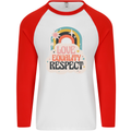 LGBT Love Equality Respect Gay Pride Day Mens L/S Baseball T-Shirt White/Red