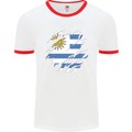 Torn Uruguay Flag Uruguayan Day Football Mens Ringer T-Shirt White/Red