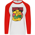 Daddy Dog Fathers Day Mens L/S Baseball T-Shirt White/Red