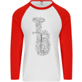 A Tuba Musical Instruments Brass Band Mens L/S Baseball T-Shirt White/Red