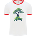 Abstract Tortoise Tree Mens Ringer T-Shirt White/Red