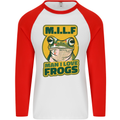 MILF Man I Love Frogs Mens L/S Baseball T-Shirt White/Red