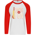 Camping is Fun Funny Murder Halloween Mens L/S Baseball T-Shirt White/Red