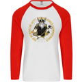 A Viking Man Mens L/S Baseball T-Shirt White/Red