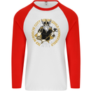A Viking Man Mens L/S Baseball T-Shirt White/Red