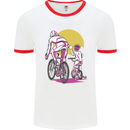 Father & Son Cycling Fathers Day Bicycle Bike Mens Ringer T-Shirt White/Red