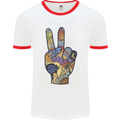 Vacation Peace Gesture Holiday Travel Mens Ringer T-Shirt White/Red
