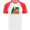 Alien Family Christmas Xmas Mens S/S Baseball T-Shirt White/Red