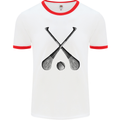 Hurling Bats and Ball Mens Ringer T-Shirt White/Red