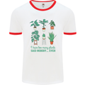 Too Many Plants Funny Gardening Gardener Mens Ringer T-Shirt White/Red