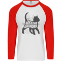 Best Cat Grandma Mens L/S Baseball T-Shirt White/Red