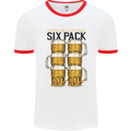 Check Out My Alcohol Six Pack Funny Beer Mens Ringer T-Shirt White/Red