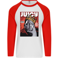 Juicy Rap Music Hip Hop Rapper Mens L/S Baseball T-Shirt White/Red