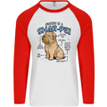 Shar Pei Anatomy Funny Dog Mens L/S Baseball T-Shirt White/Red