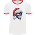 Australian Christmas Skull Xmas Australia Flag Mens Ringer T-Shirt White/Red