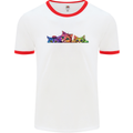 Three Colourful Cats Mens Ringer T-Shirt White/Red