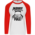 Christmas Movie Shitter's Full Funny Rude Mens L/S Baseball T-Shirt White/Red