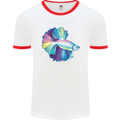 A Colourful Bettafish Aquarium Mens Ringer T-Shirt White/Red