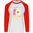 Don't Go Bacon My Heart Mens L/S Baseball T-Shirt White/Red