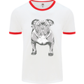 American Bully Striking a Pose Dog Mens Ringer T-Shirt White/Red