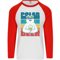 Polar Beer Funny Bear Alcohol Play on Words Mens L/S Baseball T-Shirt White/Red