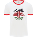 Torn Kenya Flag Kenyan Day Football Mens Ringer T-Shirt White/Red