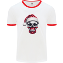 Polish Christmas Skull Xmas Poland Biker Flag Mens Ringer T-Shirt White/Red